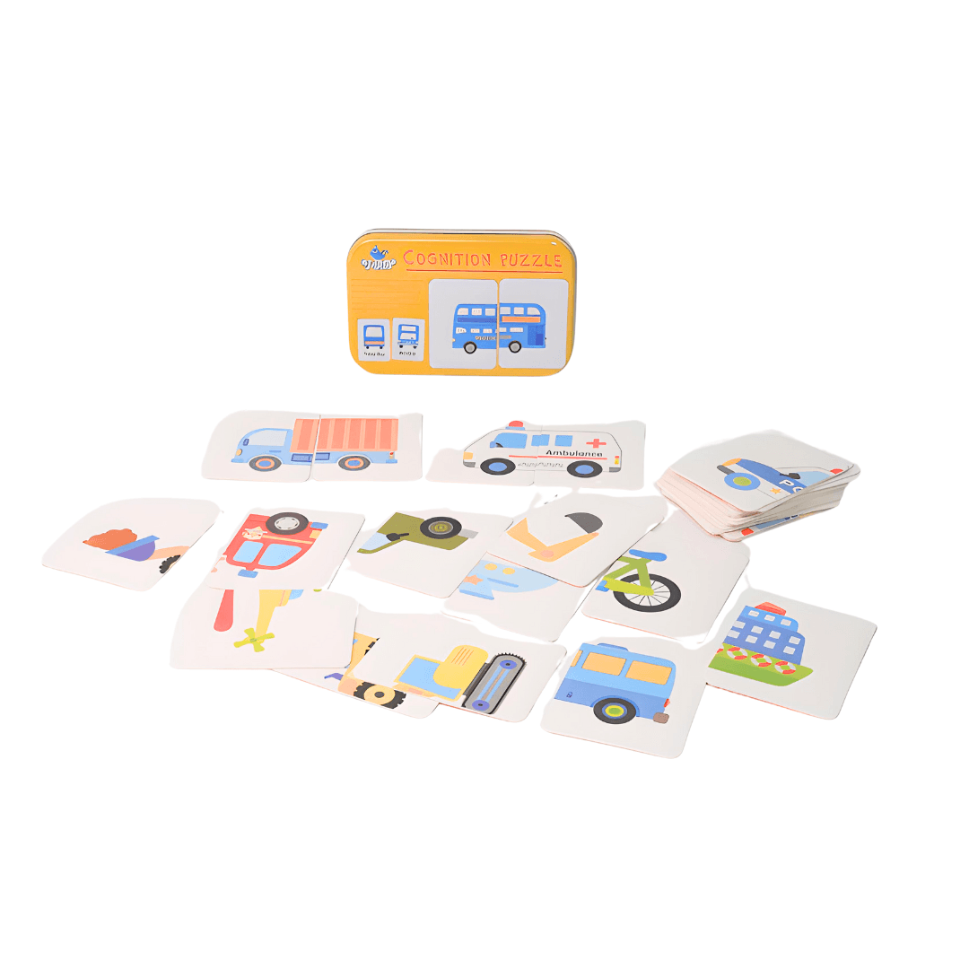 Cognition Puzzle Game- Shape Matching Puzzle, Metal Box(Random design will be send) - Kids Bestie