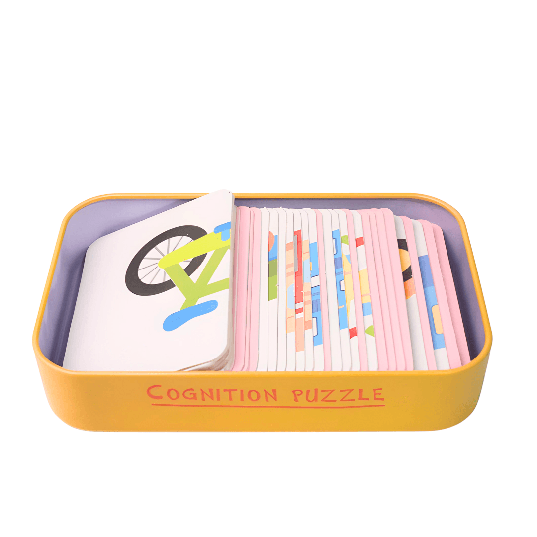 Cognition Puzzle Game- Shape Matching Puzzle, Metal Box(Random design will be send) - Kids Bestie