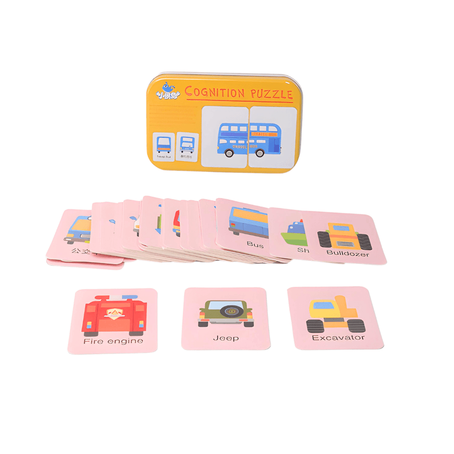 Cognition Puzzle Game- Shape Matching Puzzle, Metal Box(Random design will be send) - Kids Bestie
