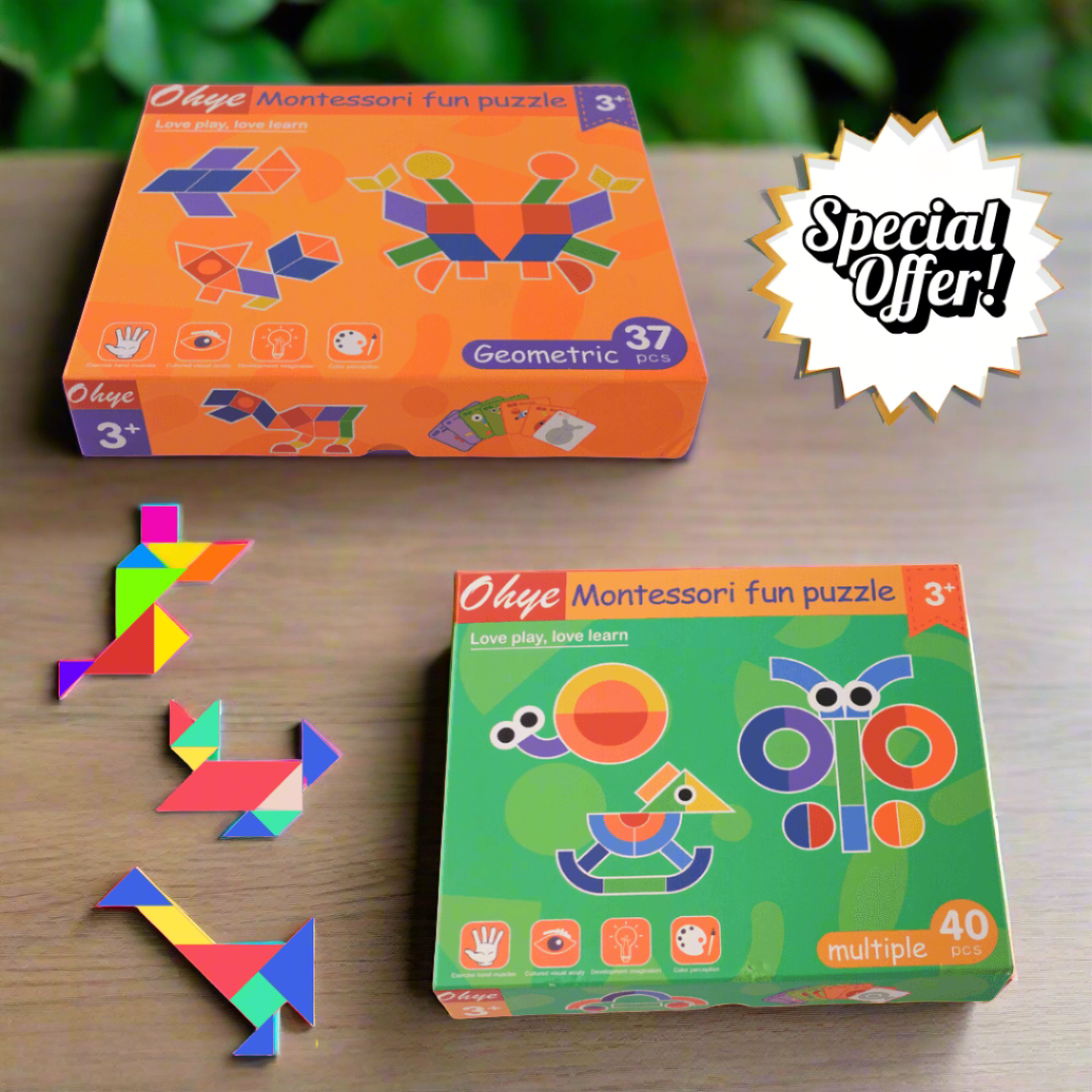 COMBO of 2 Ohye Montessori Puzzle, 37 Pieces, 40 Pieces - Kids Bestie