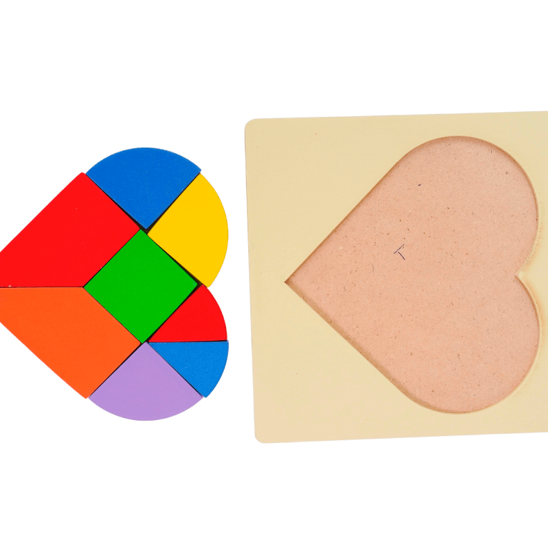 Combo of 2 Puzzle -Random design will be send(Circle, heart) - Kids Bestie