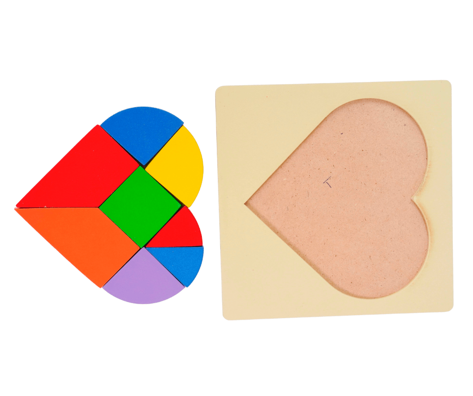 Combo of 2 Puzzle -Random design will be send(Circle, heart) - Kids Bestie