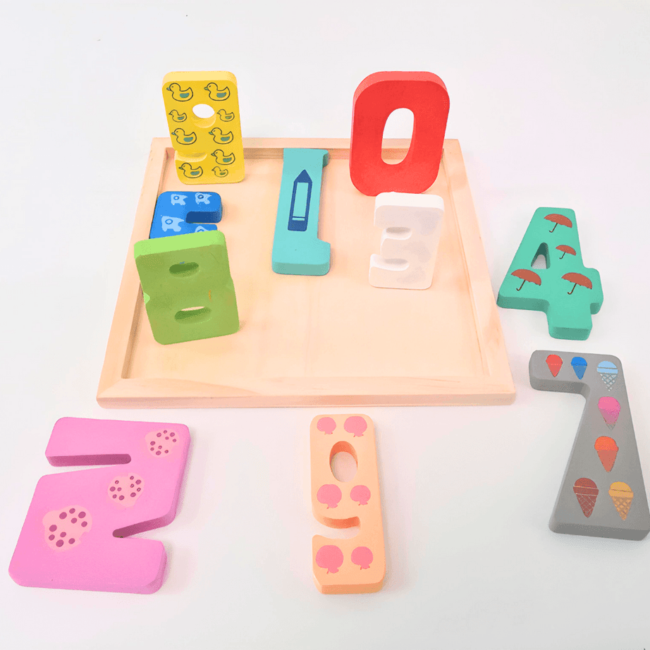 Combo of 2 Wooden Puzzle for kids Math Numbers Learning, Dino (Square) Jigsaw Puzzle for kids Montessori Knowledgeable Toys for Kids above 18 months - Kids Bestie