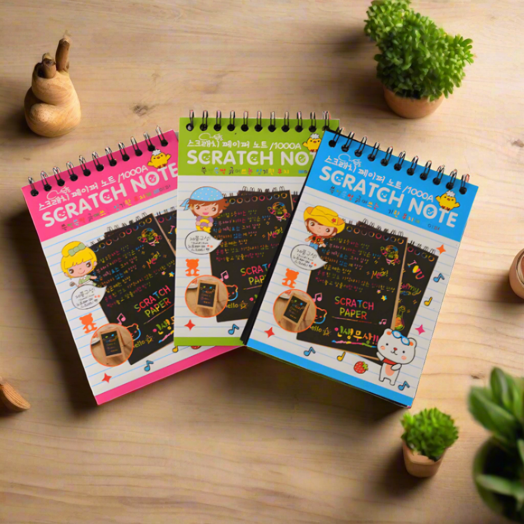 Combo of 3 Scratch Notebook for kids-Small - Kids Bestie