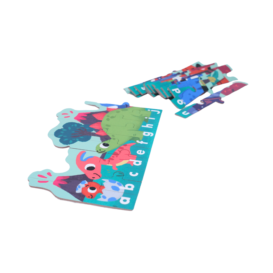 Dinosaurs 24 Pcs ABC Strip Puzzle Games for Children - Kids Bestie