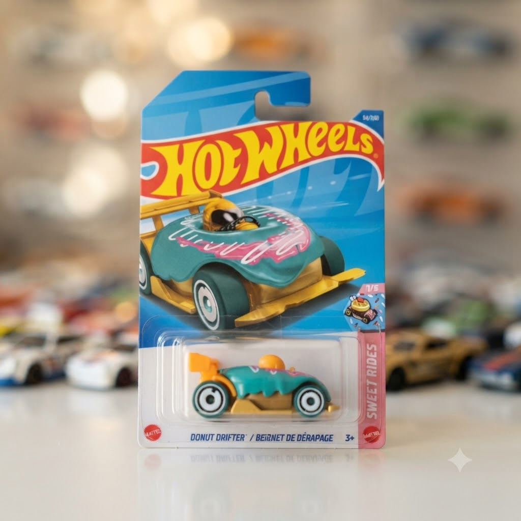 Hot Wheels Collectible Die-Cast Miniature Cars (Austin Mini Cooper S & Donut Drifter)
