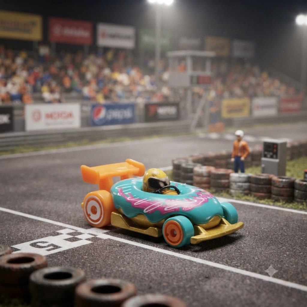 Hot Wheels Collectible Die-Cast Miniature Cars (Austin Mini Cooper S & Donut Drifter)