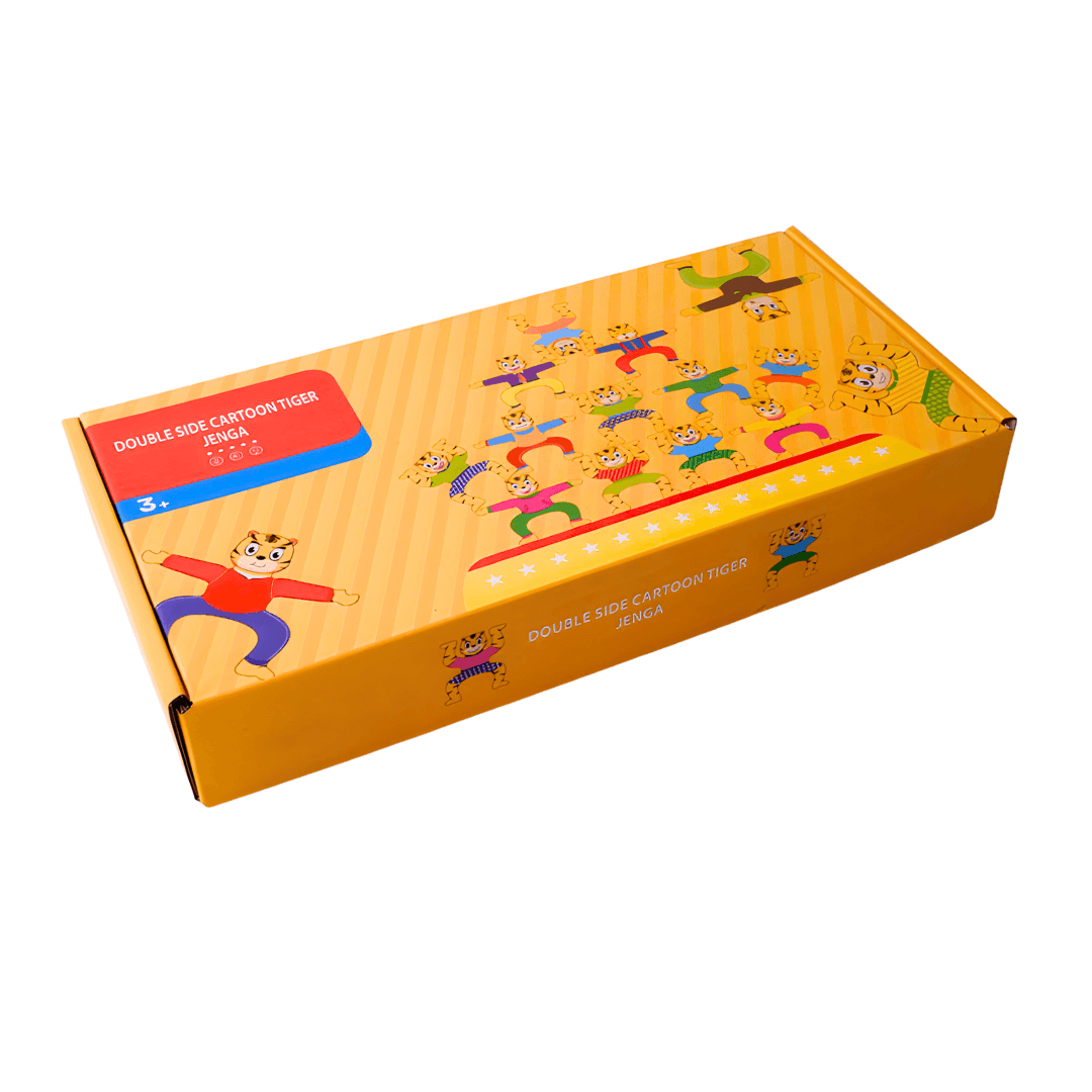 Double Side Cartoon Tiger Jenga Balancing Blocks for Kids - Kids Bestie