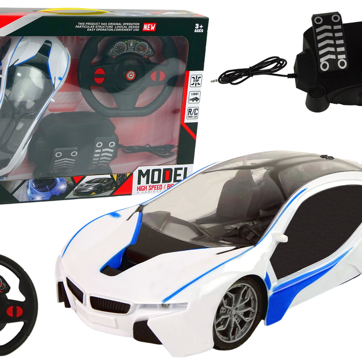 KidsBestie Super Fast BMW R/C Remote Control Racing Car with Steering Wheel & Pedals