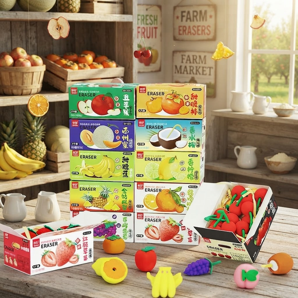Creative Fruit-Shaped Eraser Collection Boxes