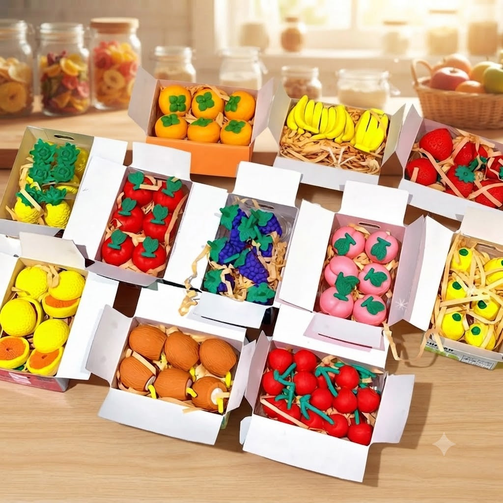 Creative Fruit-Shaped Eraser Collection Boxes