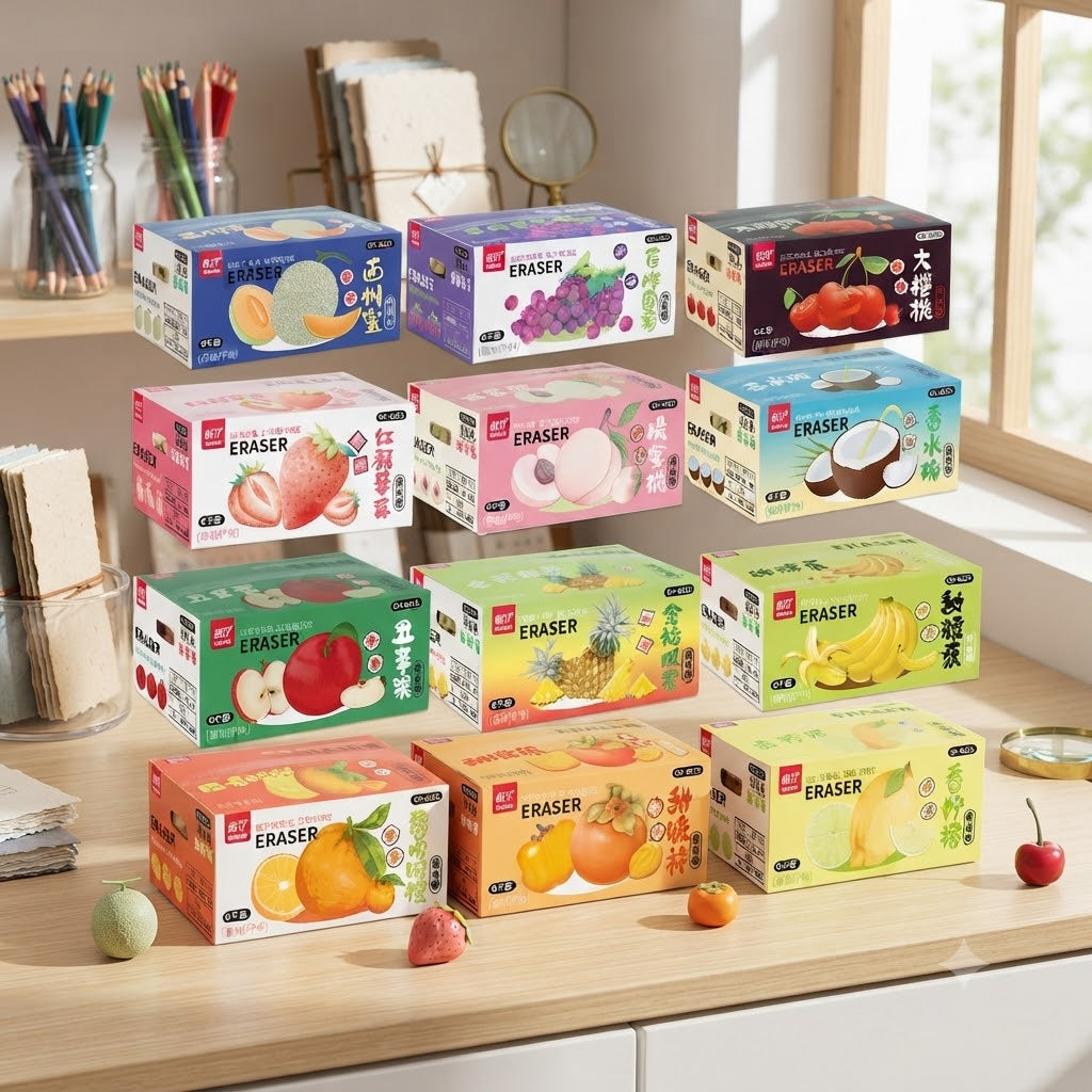 Creative Fruit-Shaped Eraser Collection Boxes