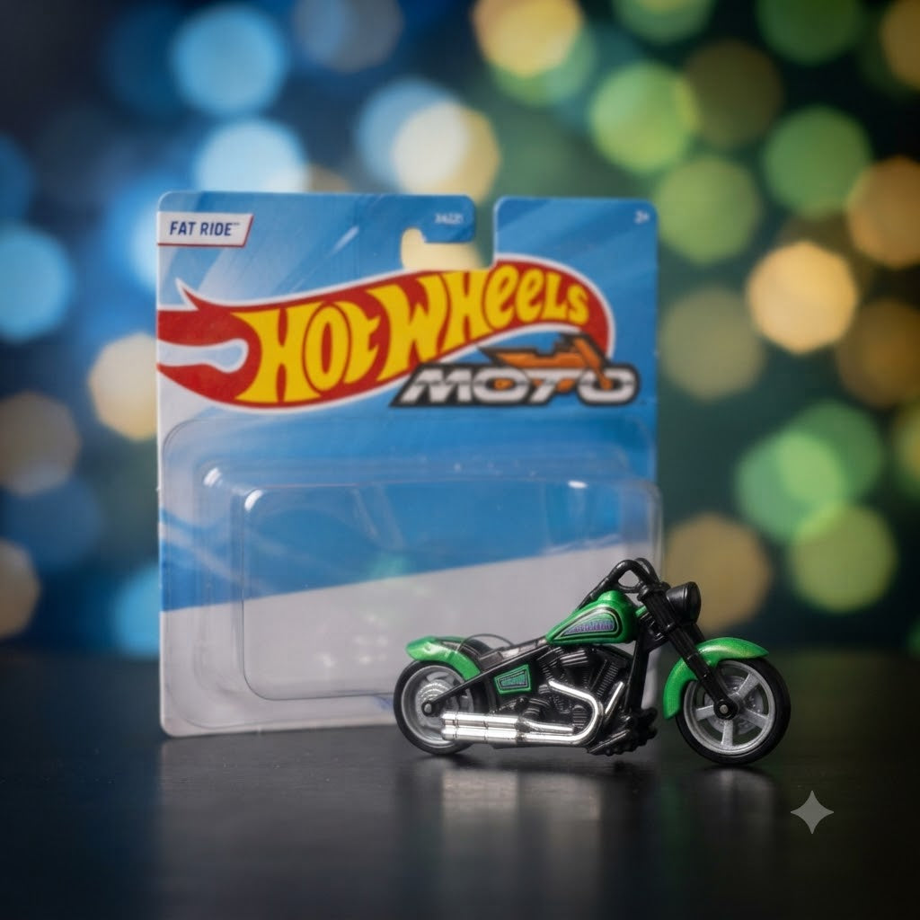 Hot Wheels Moto Fat Ride Die-Cast Custom Motorcycle