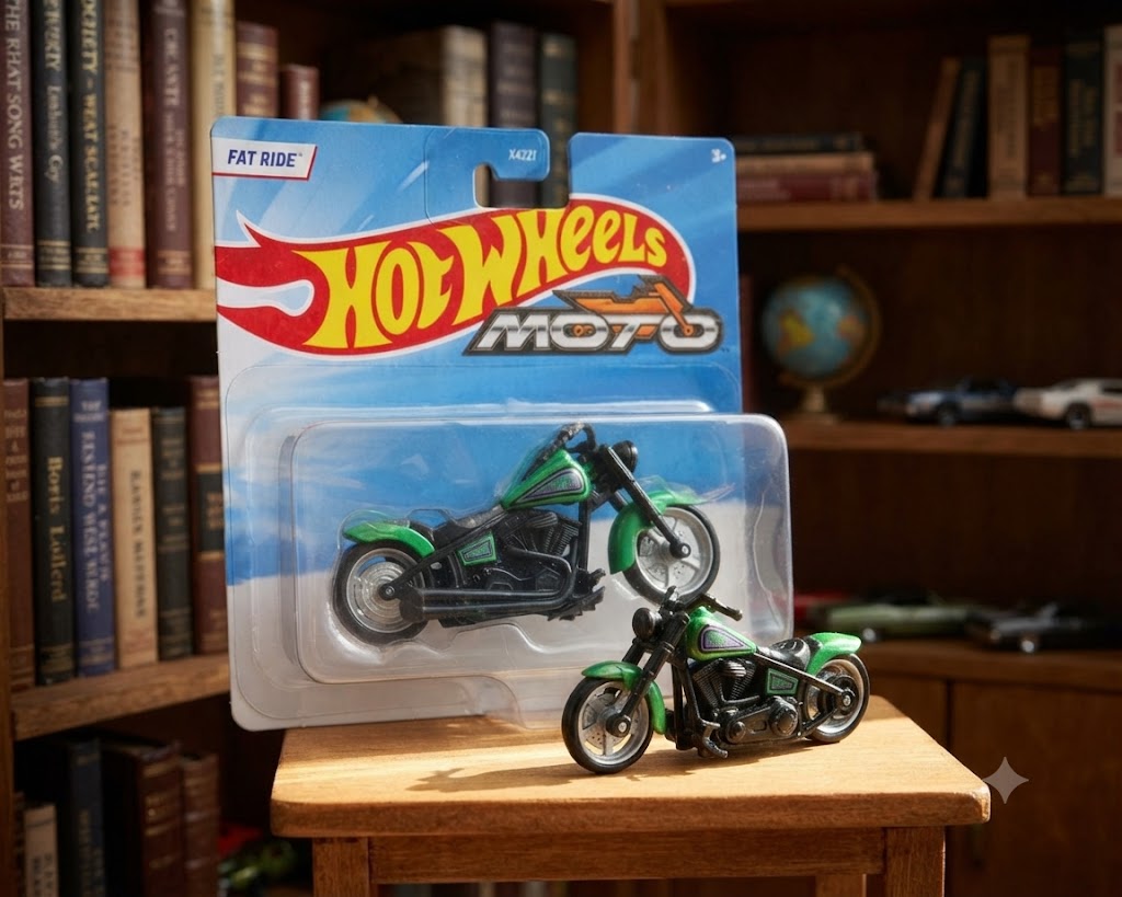 Hot Wheels Moto Fat Ride Die-Cast Custom Motorcycle