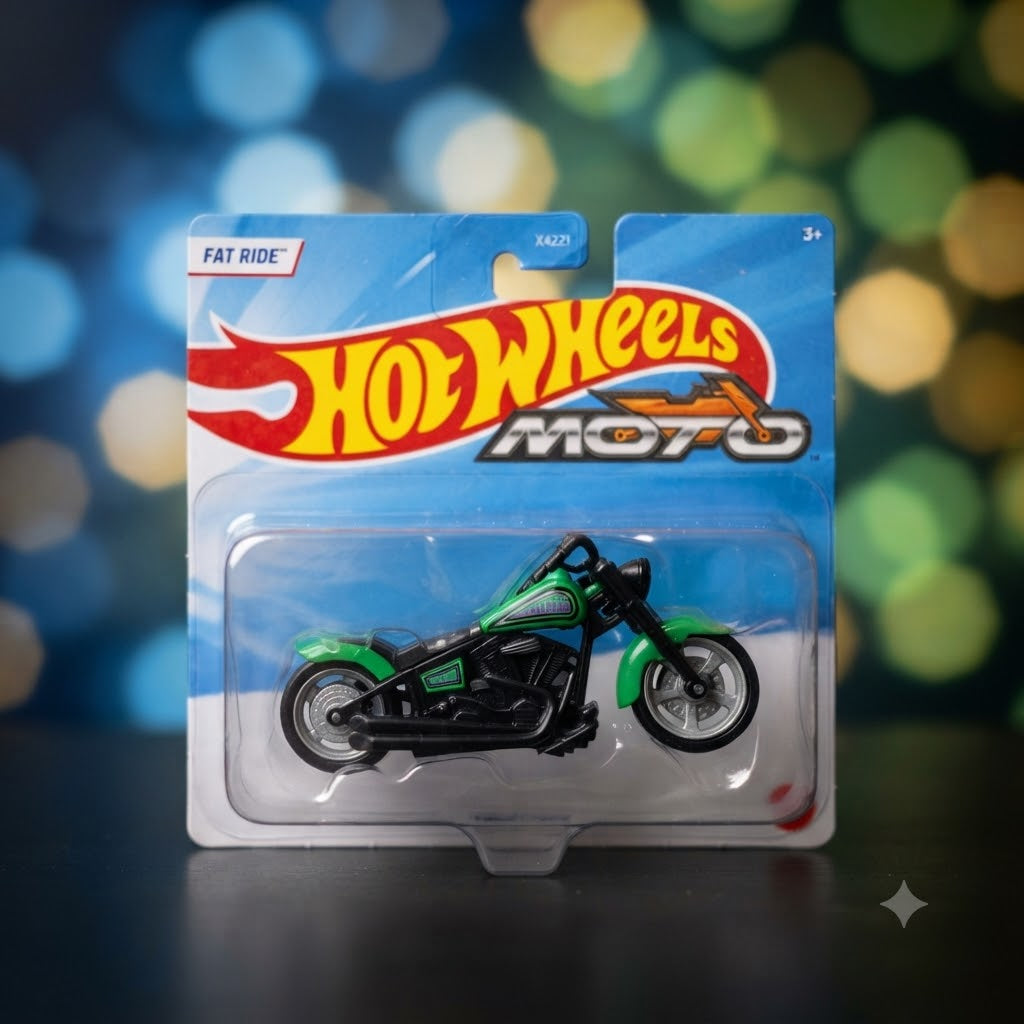 Hot Wheels Moto Fat Ride Die-Cast Custom Motorcycle