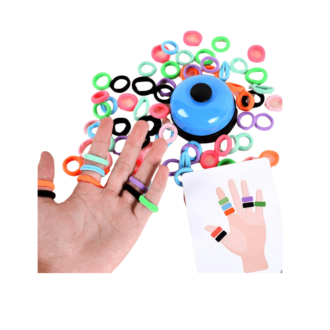 Interactive Finger Ring Game with Elastic Bands & Bell – Fun for Family ...