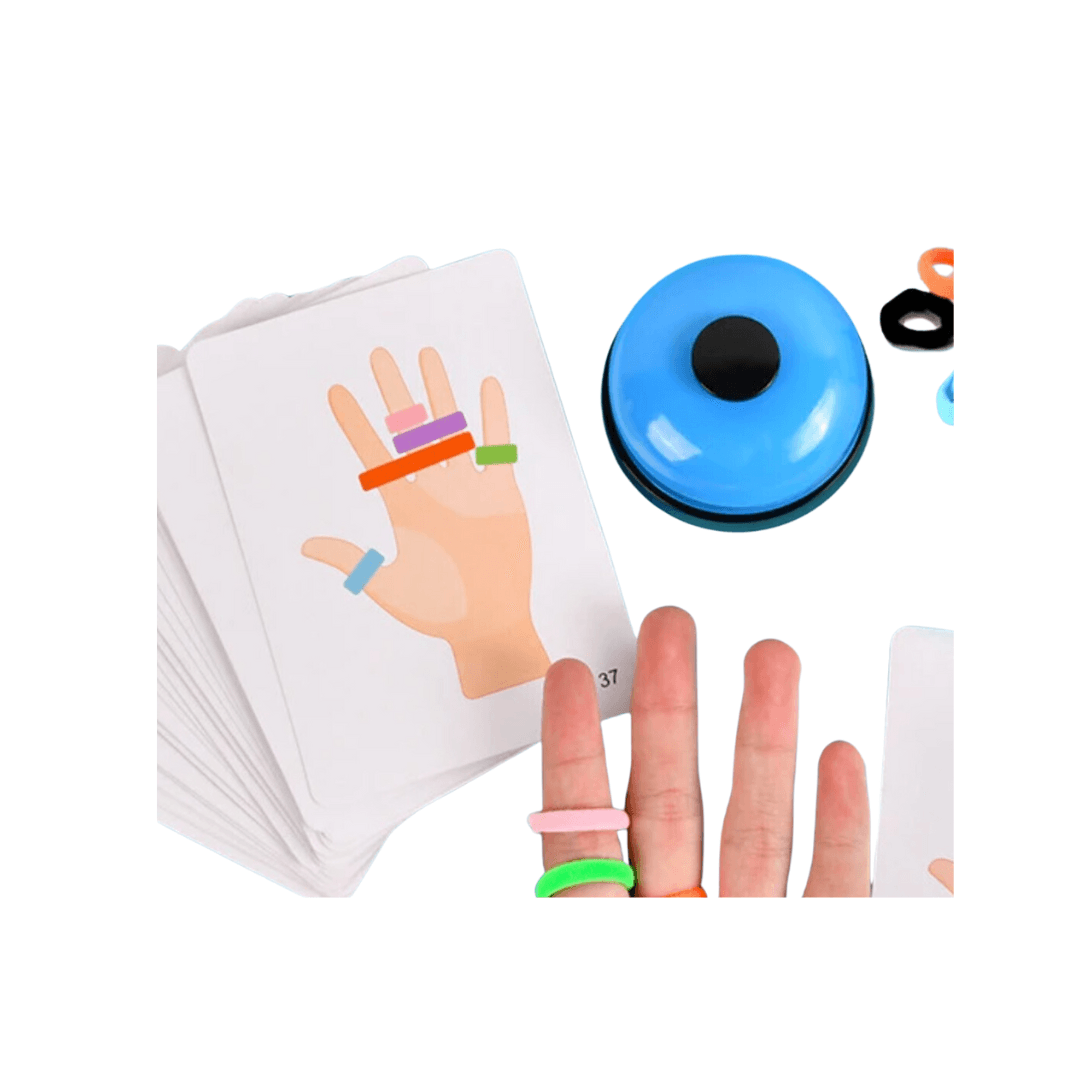 Fingers Ring Game with Elastic Bands and Bell-1 Box - Kids Bestie