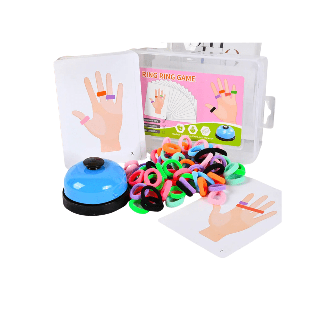 Fingers Ring Game with Elastic Bands and Bell-1 Box - Kids Bestie