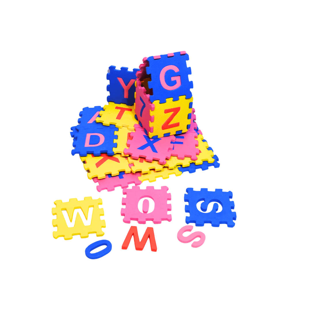 Foam Mat for Kids, Interlocking Learning Alphabet and Number Mat for Kids - Multi-Color(Rndom colour will be send) - Kids Bestie