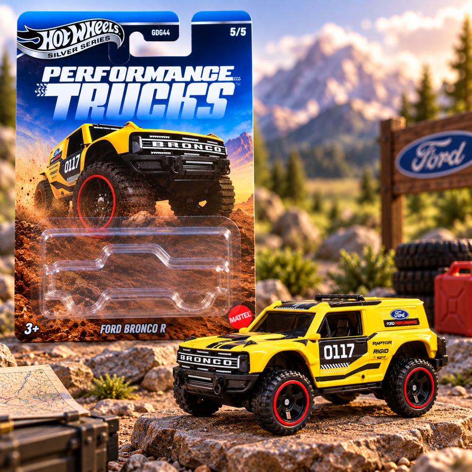 Hot Wheels Silver Series Performance Trucks Ford Bronco R – Yellow 0117 Off-Road Die-Cast Collectible | 5/5