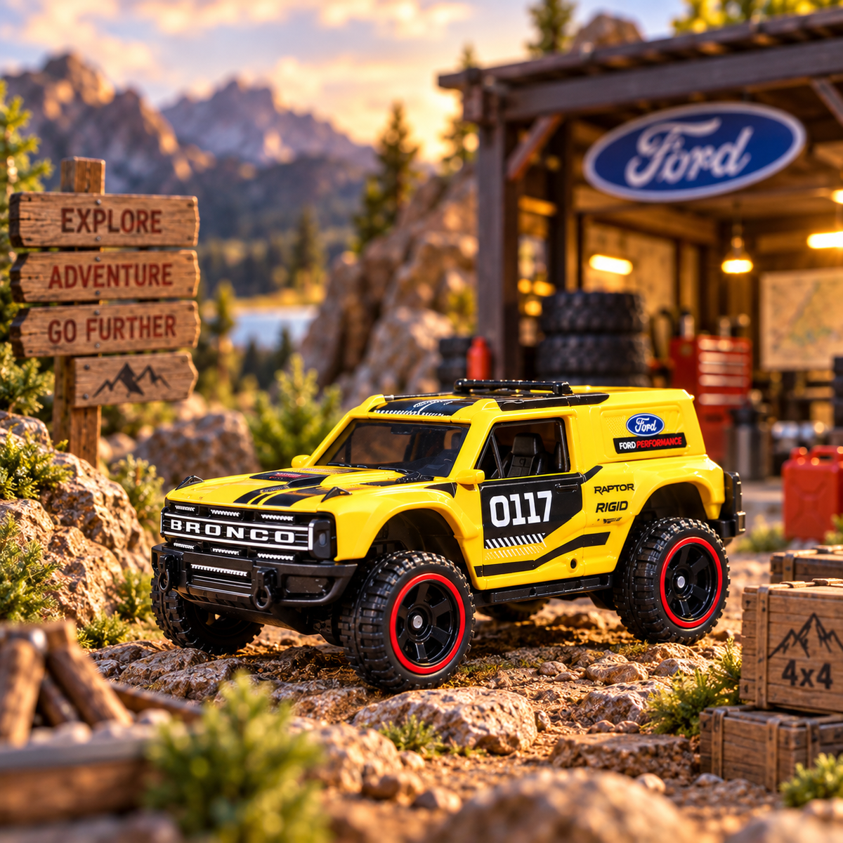 Hot Wheels Silver Series Performance Trucks Ford Bronco R – Yellow 0117 Off-Road Die-Cast Collectible | 5/5