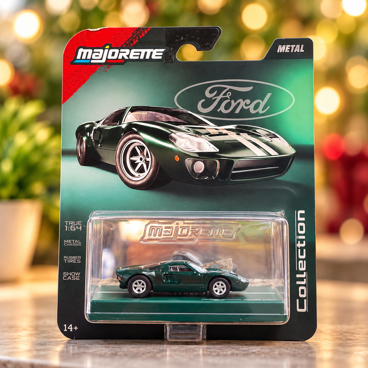 Majorette Ford GT40 Green 1:64 Scale Die-Cast Collectible Car – Metal Chassis with Rubber Tyres & Display Case