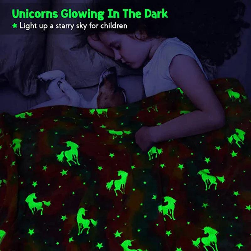Glow in The Dark Blanket Gifts for Toddler(Random Colour & design will be send) - Kids Bestie