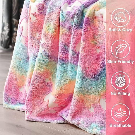 Glow in The Dark Blanket Gifts for Toddler(Random Colour will be send) - Kids Bestie