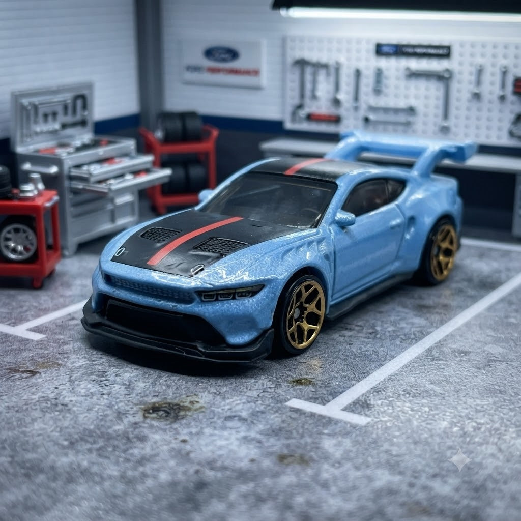1+1 Hot Wheels Combo Die-Cast Collector Bundle: Ford Mustang GTD and Raijin Express
