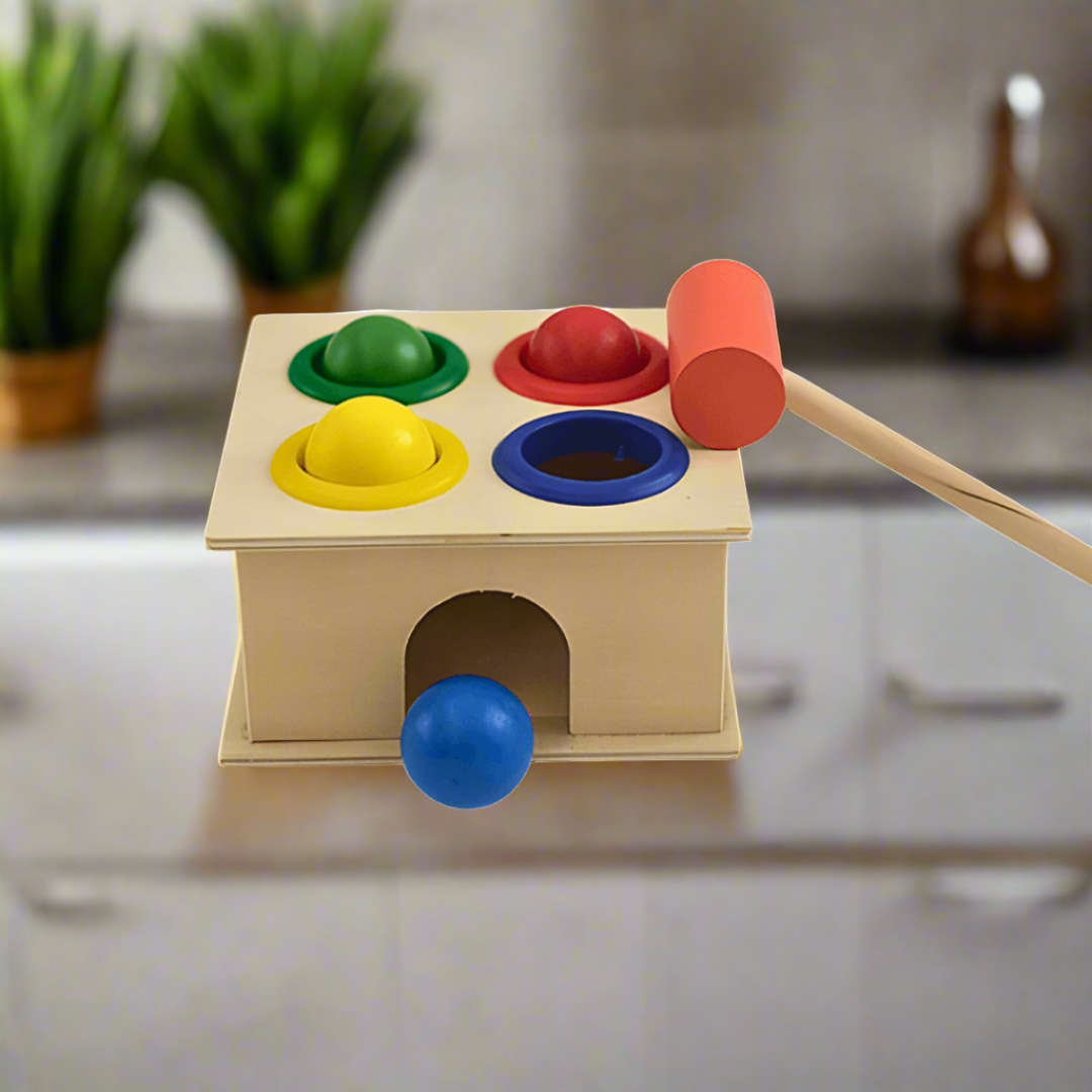 Hammer Ball Wooden Toy for Kids - Kids Bestie