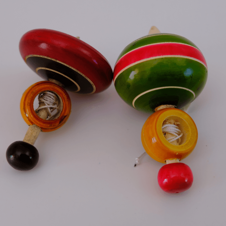Hand made Small Wooden Spinning Tops-1 Piece (Random colour will be send) - Kids Bestie