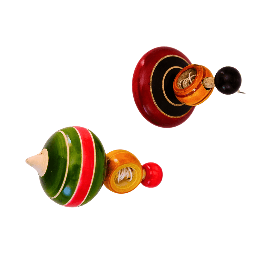 Hand made Small Wooden Spinning Tops-1 Piece (Random colour will be send) - Kids Bestie