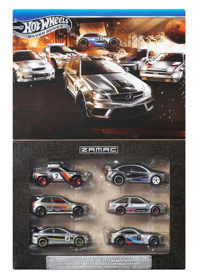 Hot Wheels Silver Series ZAMAC 6-Car Collector Box Set