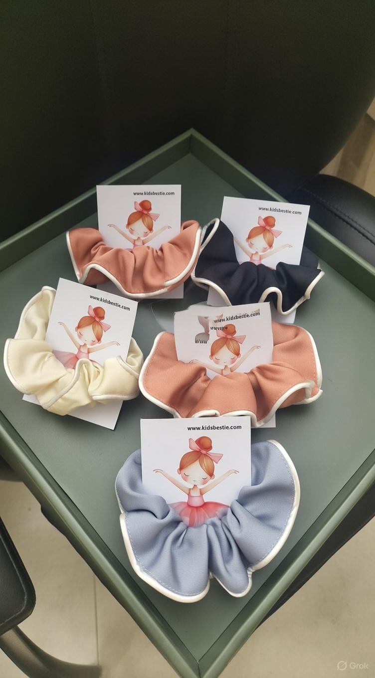 🎀 Satin Hair Scrunchie for Girls | Soft Fabric Scrunchie (1 Piece, Random Colour) 🎀