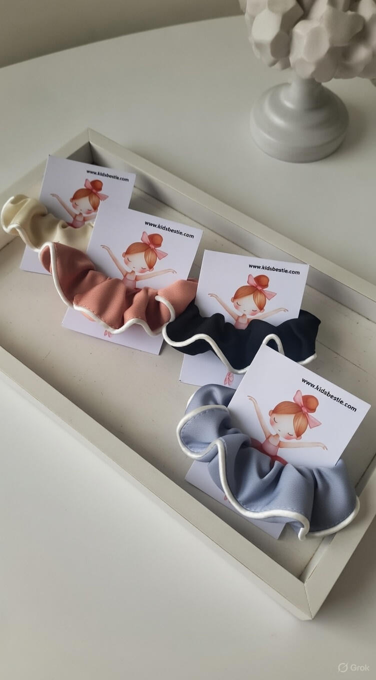 🎀 Satin Hair Scrunchie for Girls | Soft Fabric Scrunchie (1 Piece, Random Colour) 🎀