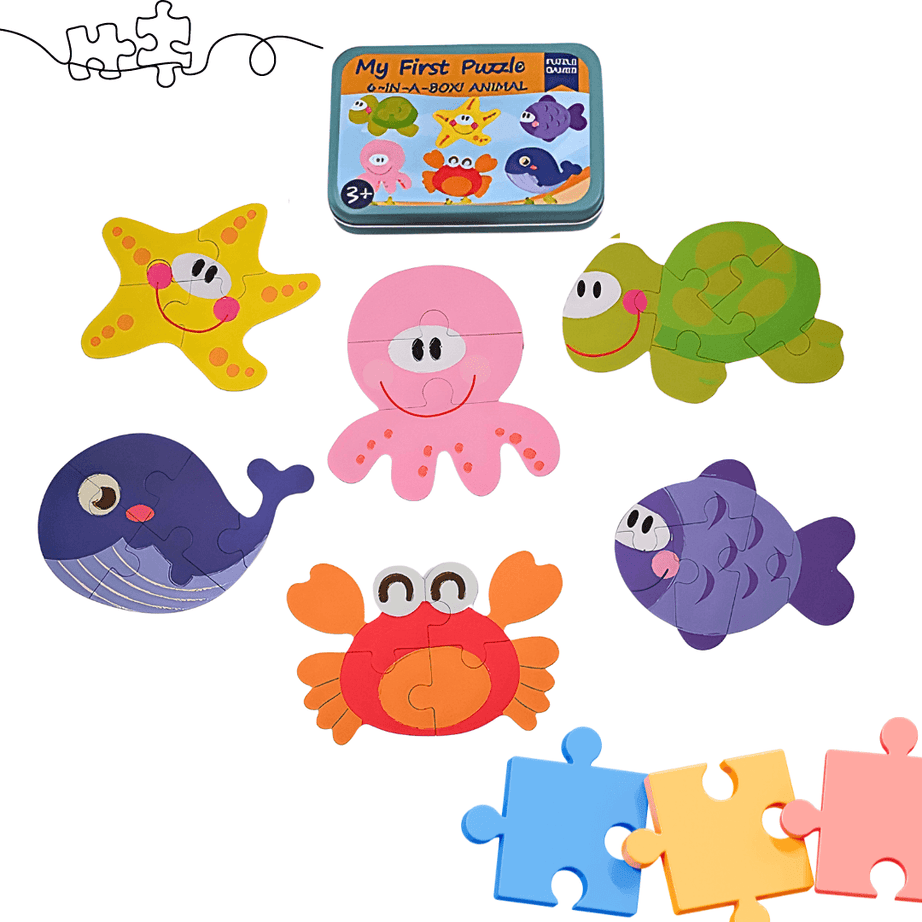 Jigsaw Puzzles for Kids – 6 in 1 Marine Animal Jigsaw Puzzle - Kids Bestie