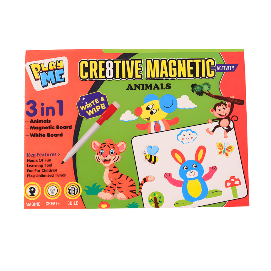 Kids Activity 3 in 1 -Crea8tive Magnetic Board Writing White Board - Kids Bestie