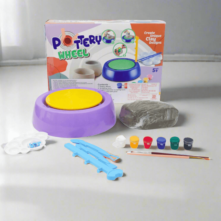 Kids Pottery Wheel Kit - Battery Operated Pottery Wheel & Painting Kit - Kids Bestie