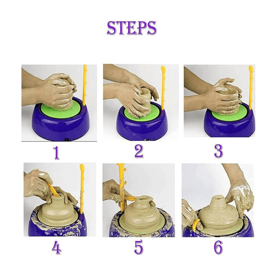 Kids Pottery Wheel Kit - Battery Operated Pottery Wheel & Painting Kit - Kids Bestie