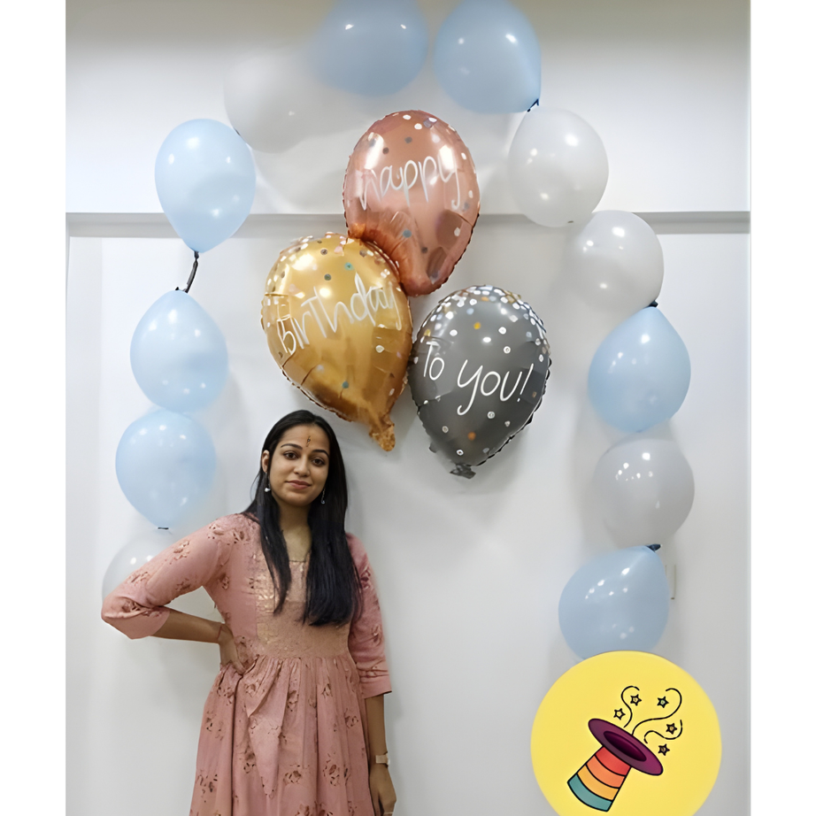 🎉 Happy Birthday 3-in-1 Foil Balloon Set 🎈 With Random Design & Colors