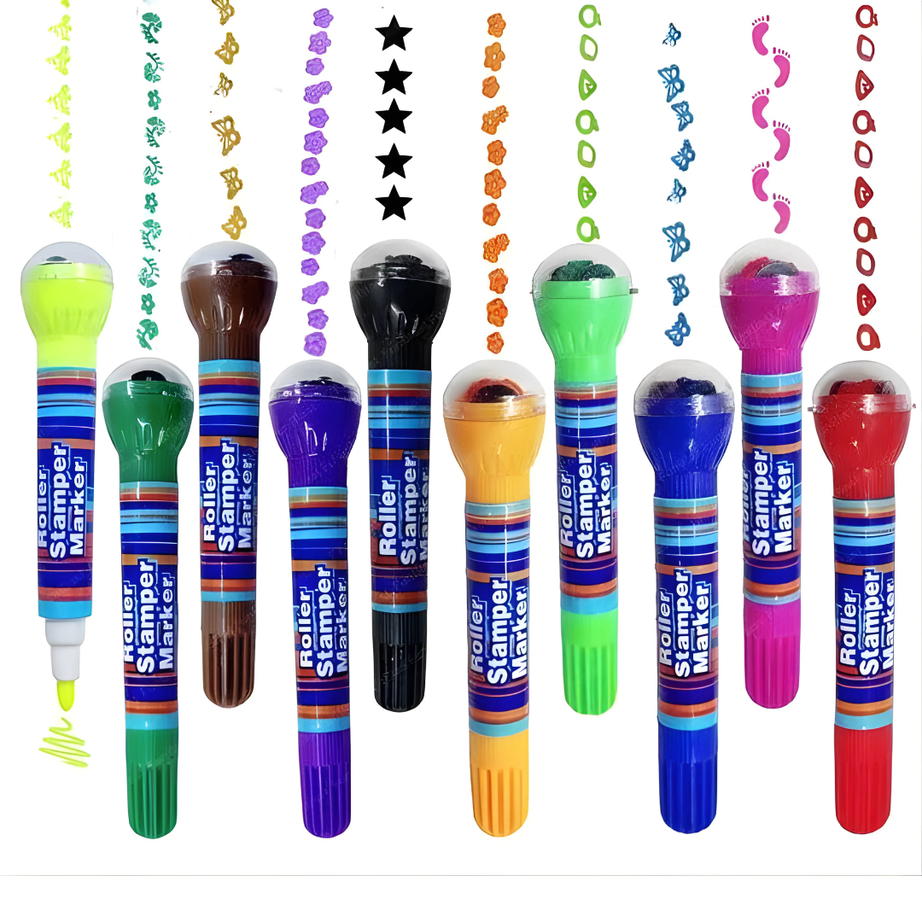 🎨 Roller Stamper Marker – Fun Pattern Drawing Tool for Kids 🖌️