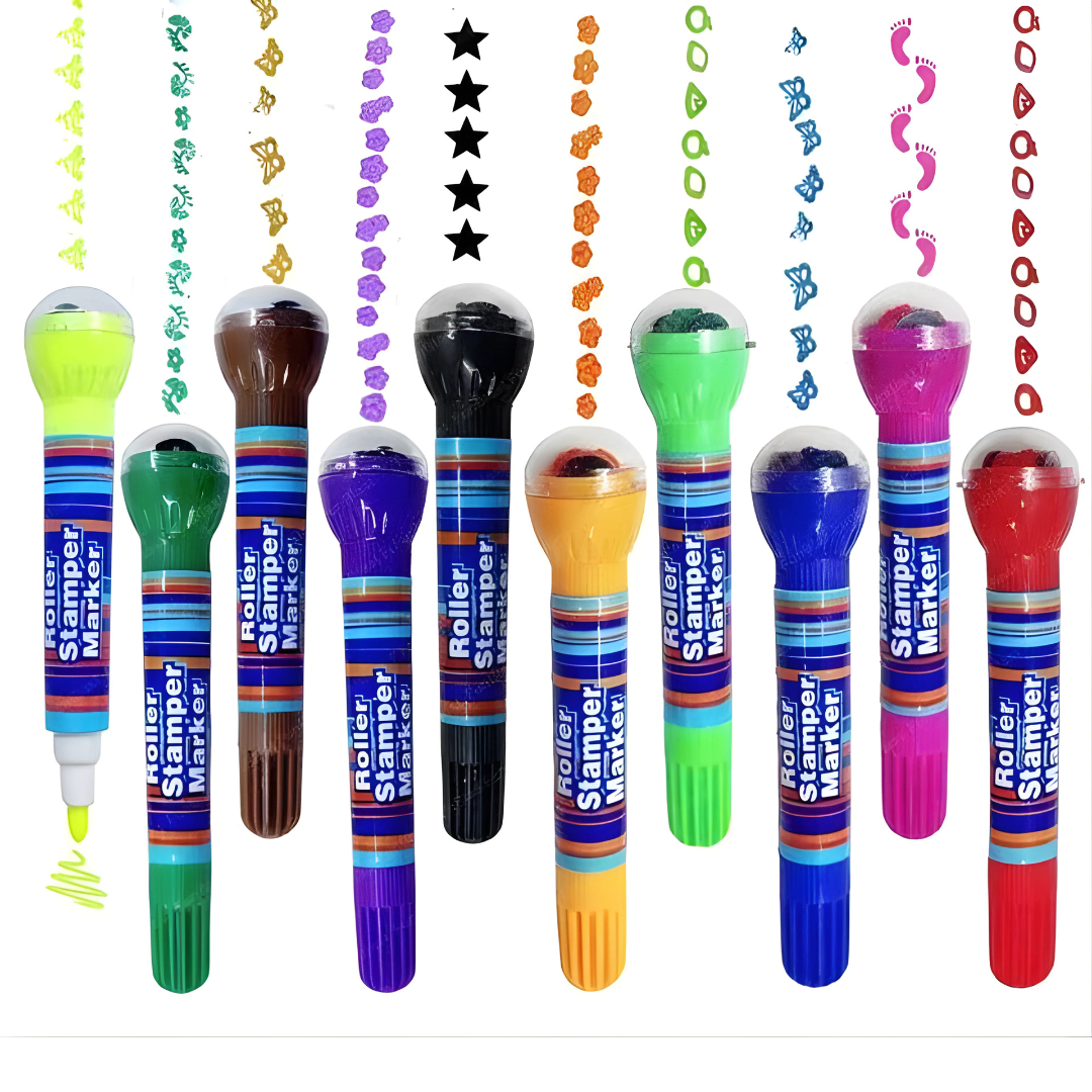 🎨 Roller Stamper Marker – Fun Pattern Drawing Tool for Kids 🖌️