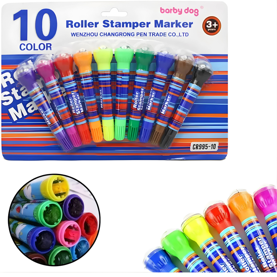 🎨 Roller Stamper Marker – Fun Pattern Drawing Tool for Kids 🖌️
