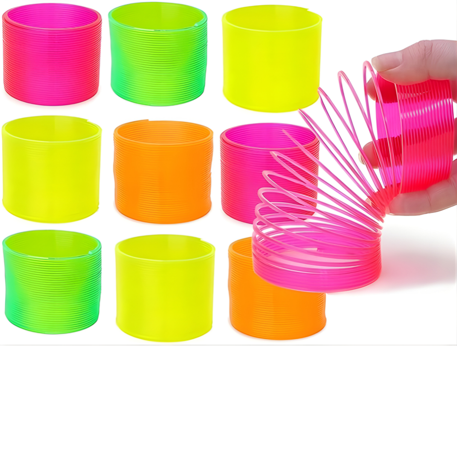 🌈 Magic Rainbow Spring Coil Toy – Colorful Stretchy Fun for Kids & Stress Relief 🎉 With Random Colors & Design