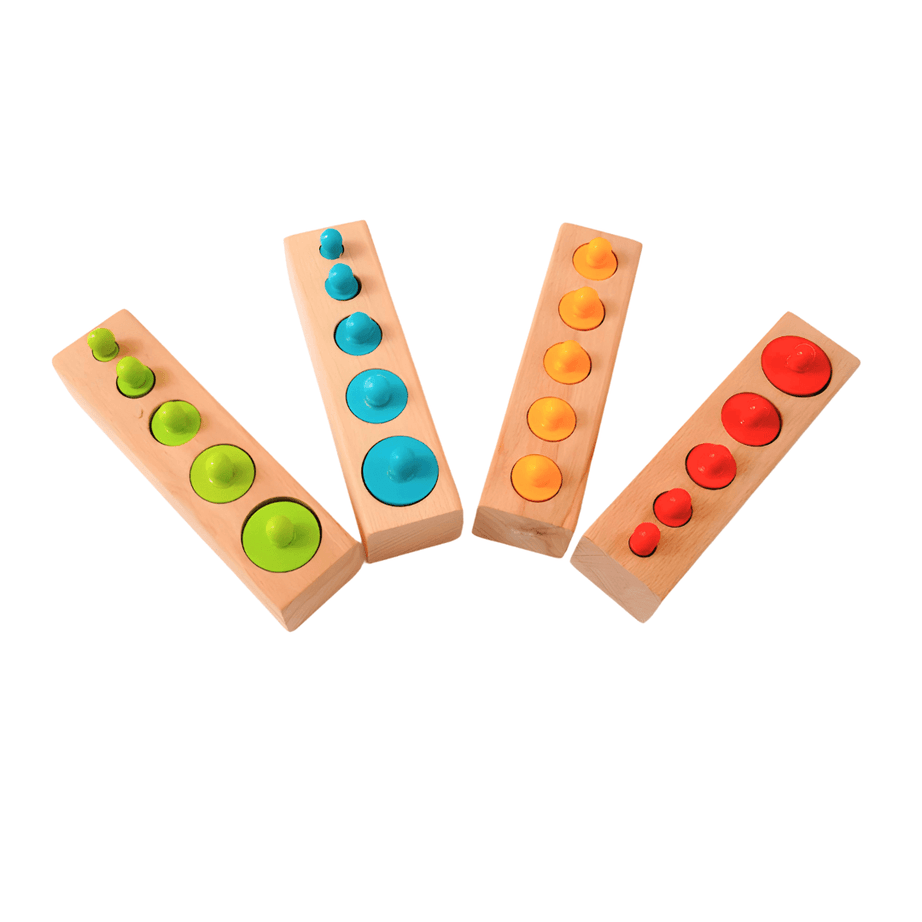 Knobbed Cylinder Blocks Montessori - Kids Bestie