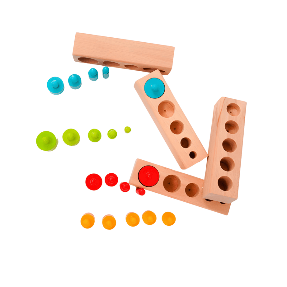 Knobbed Cylinder Blocks Montessori - Kids Bestie
