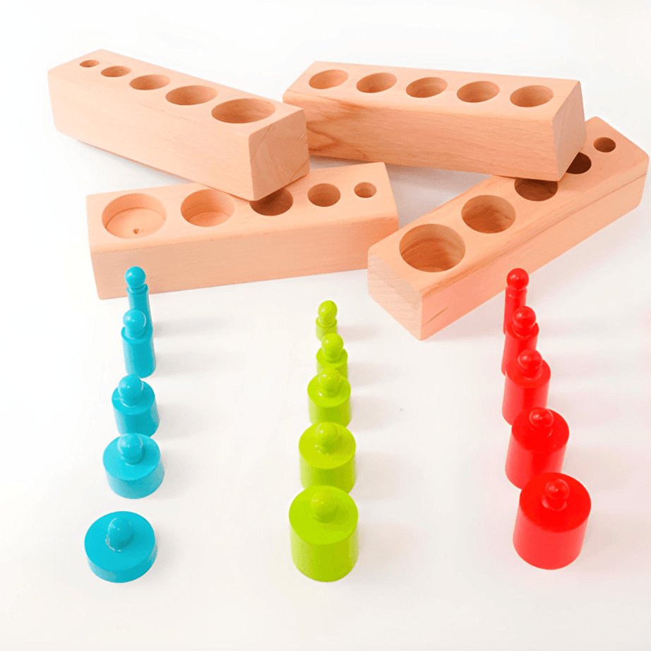 Knobbed Cylinder Blocks Montessori - Kids Bestie