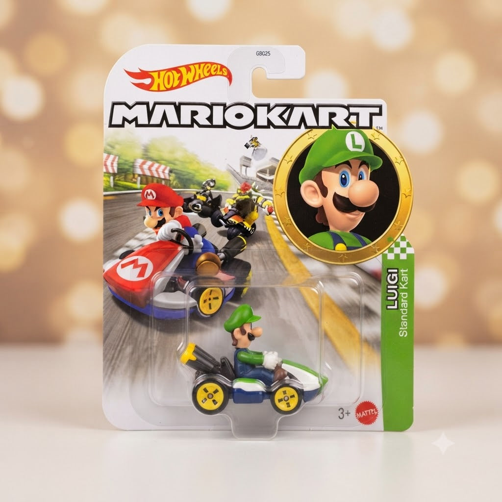 Luigi Standard Kart - Hot Wheels Mario Kart Die-Cast Miniature