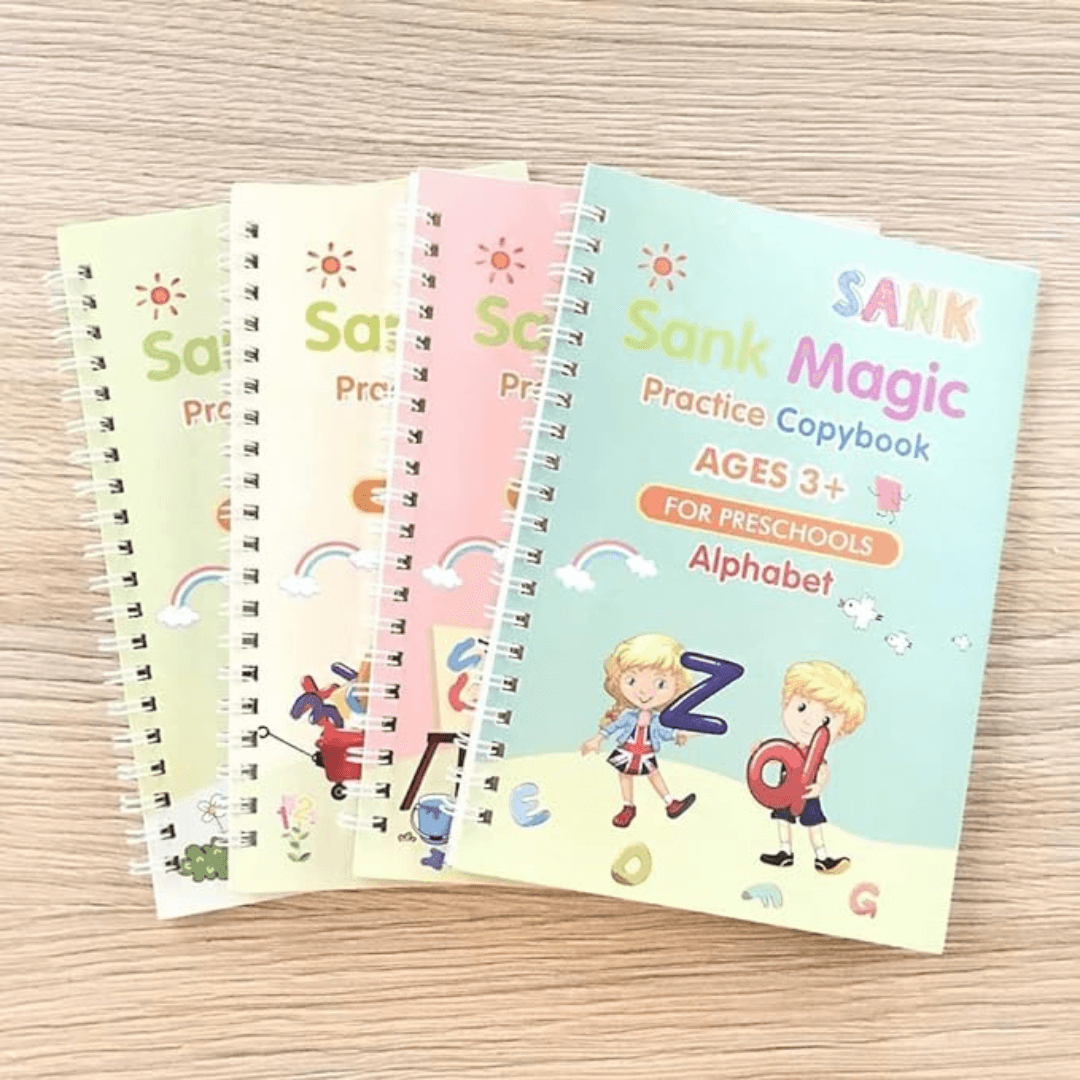 Magic Practice Copybook, (4 BOOK + 10 REFILL+ 2 Pen) - Kids Bestie