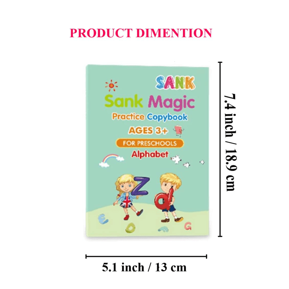 Magic Practice Copybook, (4 BOOK + 10 REFILL+ 2 Pen) - Kids Bestie